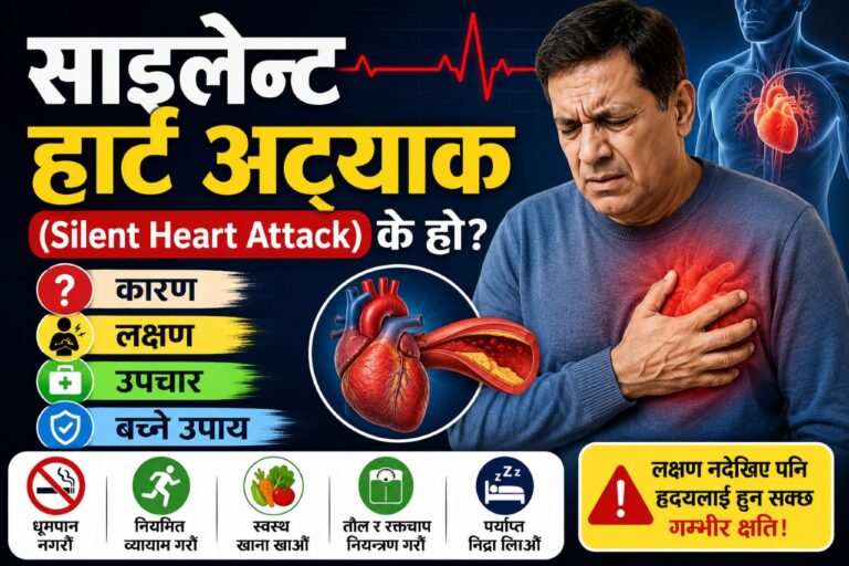 साइलेन्ट हार्ट अट्याक (Silent Heart Attack) के हो? कारण, लक्षण, उपचार र बच्ने उपाय