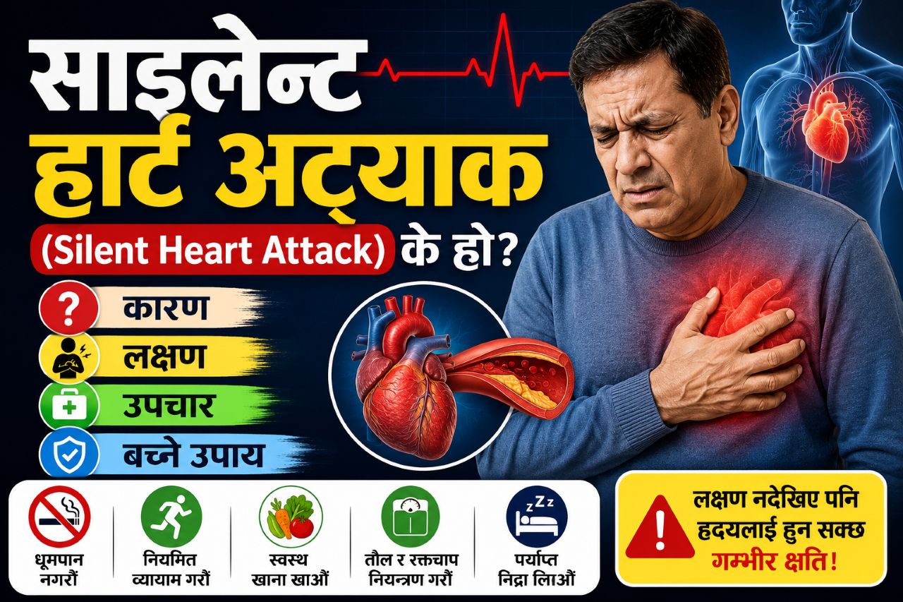 साइलेन्ट हार्ट अट्याक (Silent Heart Attack) के हो? कारण, लक्षण, उपचार र बच्ने उपाय