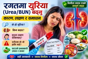 रगतमा युरिया (Urea/BUN) बढ्नुका कारण, लक्षण, हानि र समाधान: मिर्गौला स्वस्थ राख्ने सम्पूर्ण गाइड रगतमा युरिया (Urea/BUN) बढ्नुका कारण, लक्षण, हानि र समाधान: मिर्गौला स्वस्थ राख्ने सम्पूर्ण गाइड