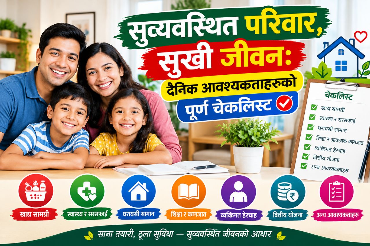 सुव्यवस्थित परिवार, सुखी जीवन: दैनिक आवश्यकताहरूको पूर्ण चेकलिस्ट